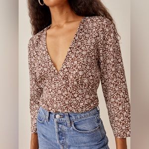 Reformation Artesia Top - Chocolatier Size Medium